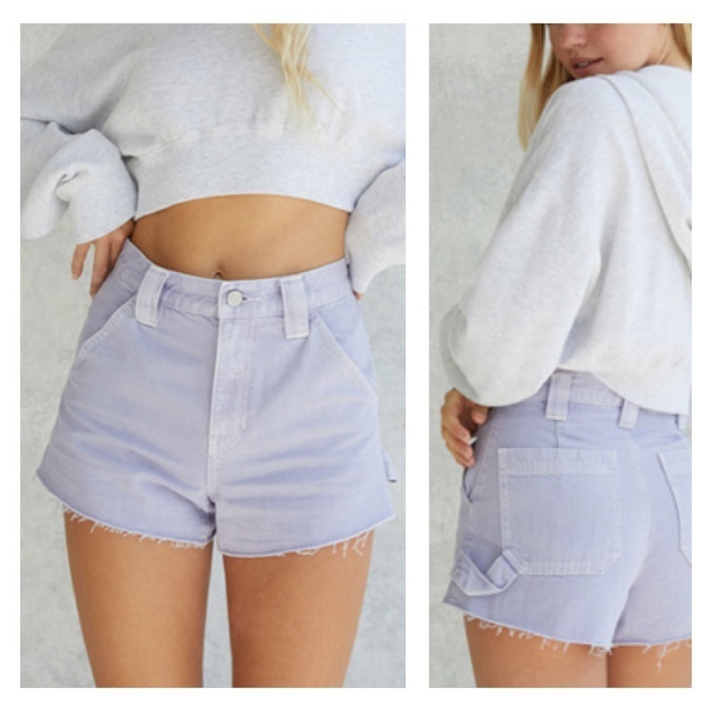 PacSun Eco Lavendar High Waisted Carpenter Shorts Size 23 Recycled Cotton Spring